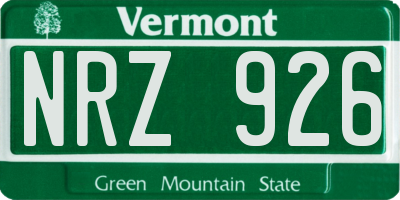 VT license plate NRZ926