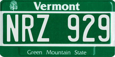 VT license plate NRZ929
