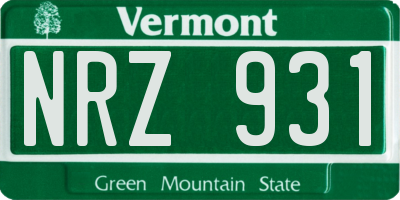 VT license plate NRZ931
