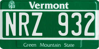 VT license plate NRZ932