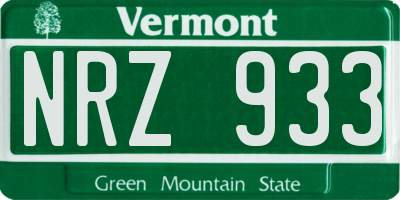 VT license plate NRZ933