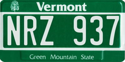 VT license plate NRZ937