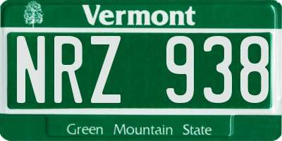 VT license plate NRZ938
