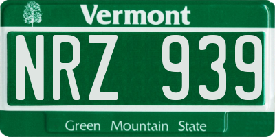 VT license plate NRZ939