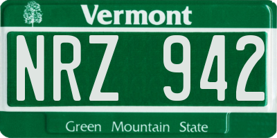 VT license plate NRZ942