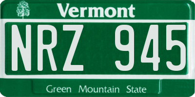 VT license plate NRZ945