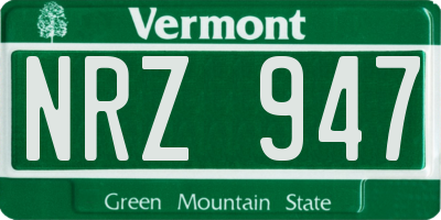 VT license plate NRZ947