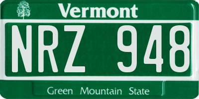 VT license plate NRZ948