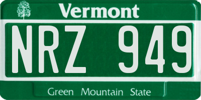 VT license plate NRZ949