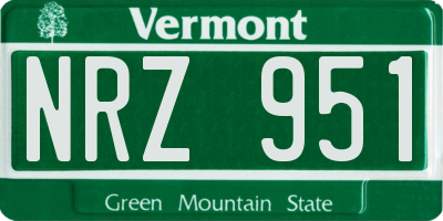 VT license plate NRZ951