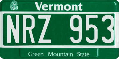 VT license plate NRZ953