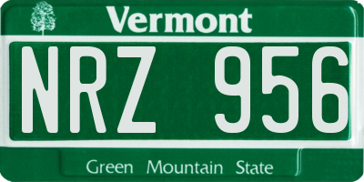 VT license plate NRZ956
