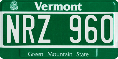 VT license plate NRZ960