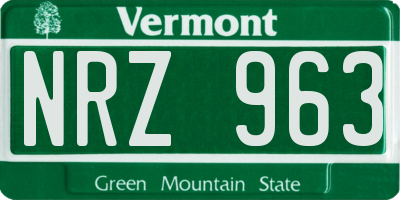VT license plate NRZ963