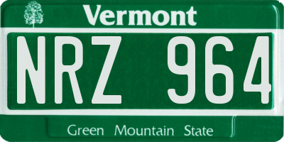 VT license plate NRZ964