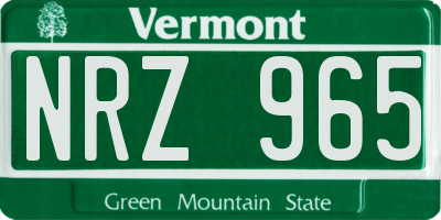 VT license plate NRZ965