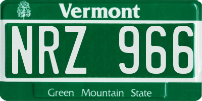 VT license plate NRZ966