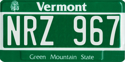 VT license plate NRZ967
