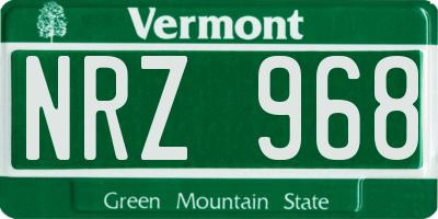 VT license plate NRZ968