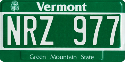 VT license plate NRZ977