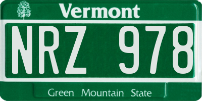 VT license plate NRZ978