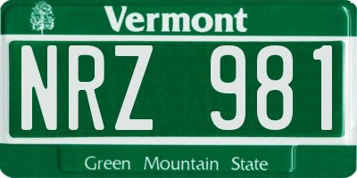 VT license plate NRZ981