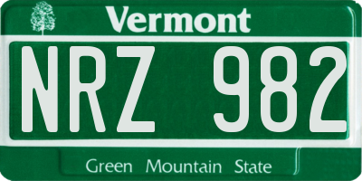 VT license plate NRZ982