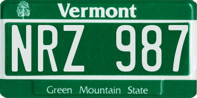 VT license plate NRZ987
