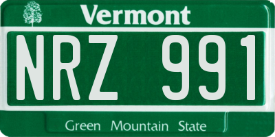 VT license plate NRZ991