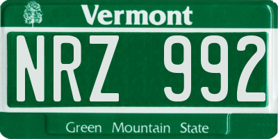 VT license plate NRZ992