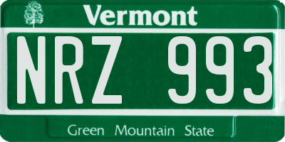VT license plate NRZ993