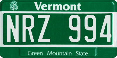 VT license plate NRZ994