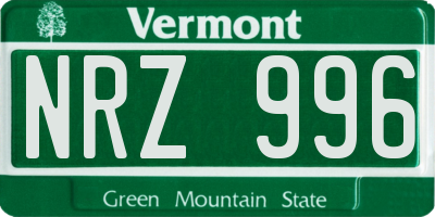 VT license plate NRZ996