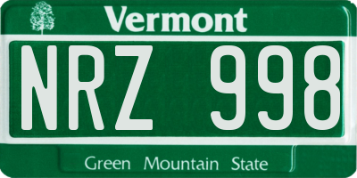 VT license plate NRZ998