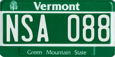 VT license plate NSA088