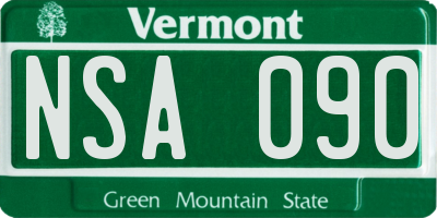 VT license plate NSA090