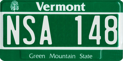 VT license plate NSA148