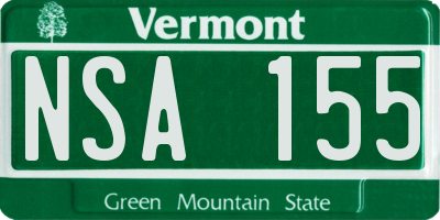 VT license plate NSA155