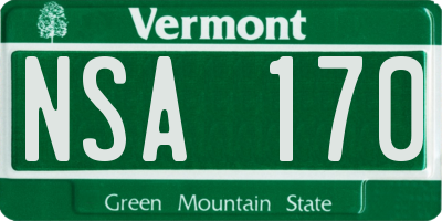 VT license plate NSA170