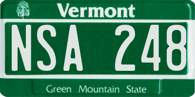 VT license plate NSA248
