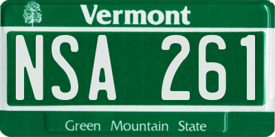 VT license plate NSA261