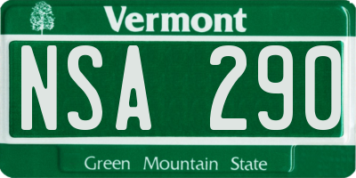 VT license plate NSA290