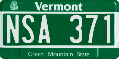 VT license plate NSA371