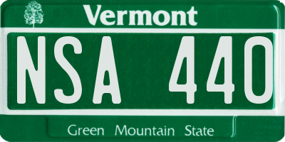 VT license plate NSA440