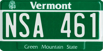 VT license plate NSA461