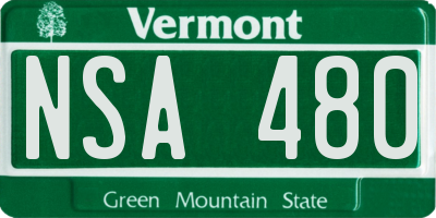 VT license plate NSA480