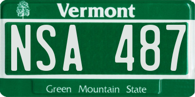 VT license plate NSA487