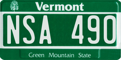 VT license plate NSA490