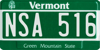 VT license plate NSA516