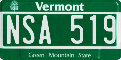 VT license plate NSA519